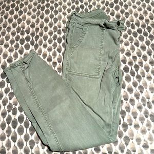 Army green ankle pants